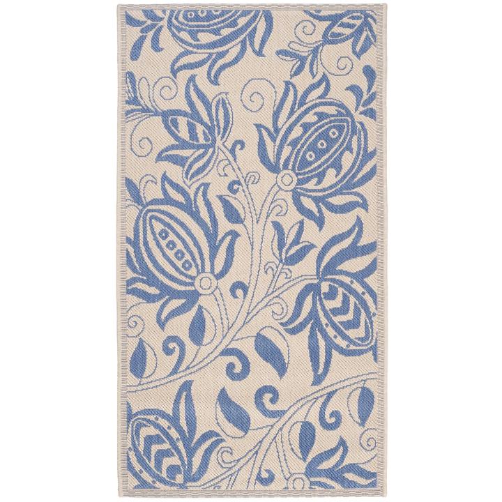 COURTYARD, NATURAL / BLUE, 2'-7" X 5', Area Rug, CY2961-3101-3. Picture 1