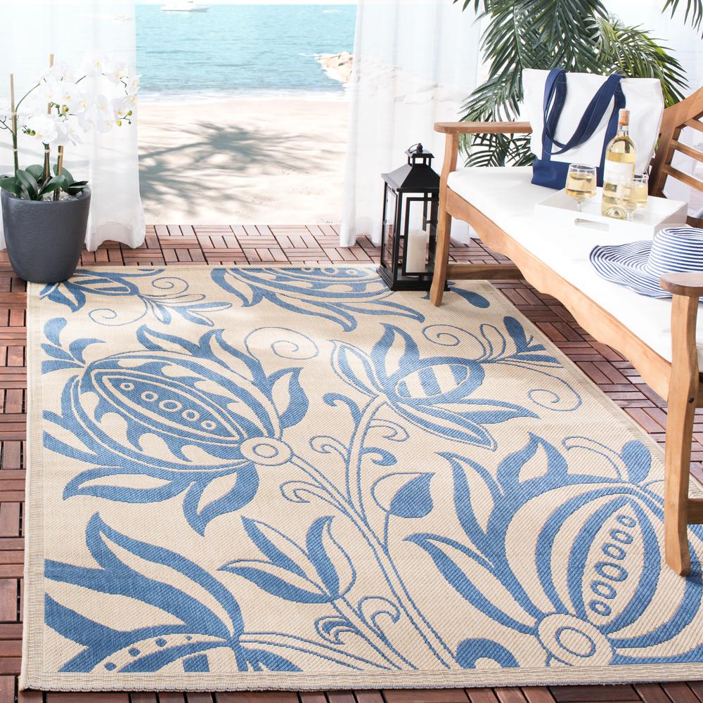 COURTYARD, NATURAL / BLUE, 5'-3" X 7'-7", Area Rug, CY2961-3101-5. Picture 9