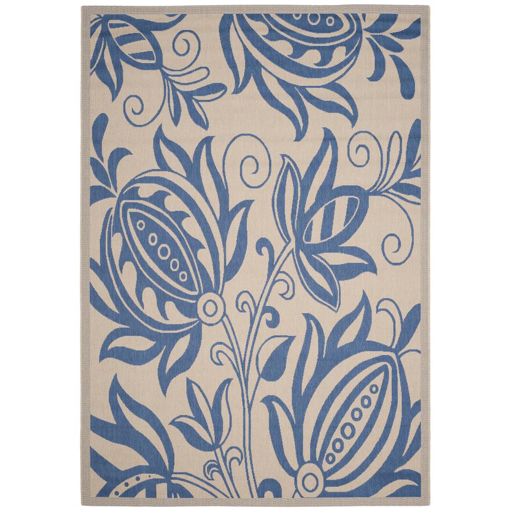 COURTYARD, NATURAL / BLUE, 6'-7" X 9'-6", Area Rug, CY2961-3101-6. Picture 1