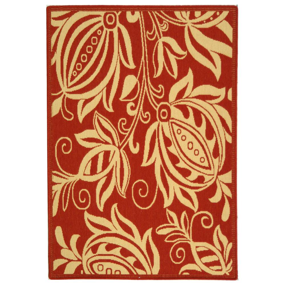 COURTYARD, RED / NATURAL, 4' X 5'-7", Area Rug, CY2961-3707-4. Picture 1