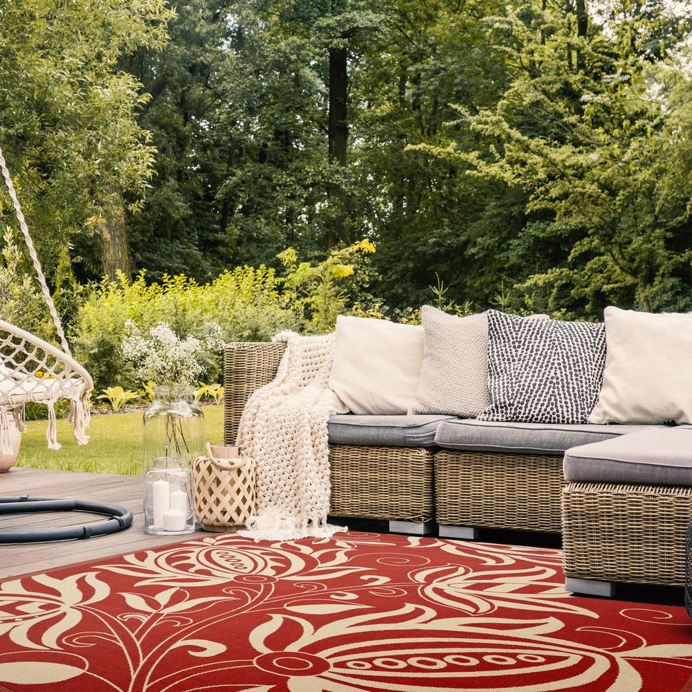 COURTYARD, RED / NATURAL, 8' X 11', Area Rug, CY2961-3707-8. The main picture.