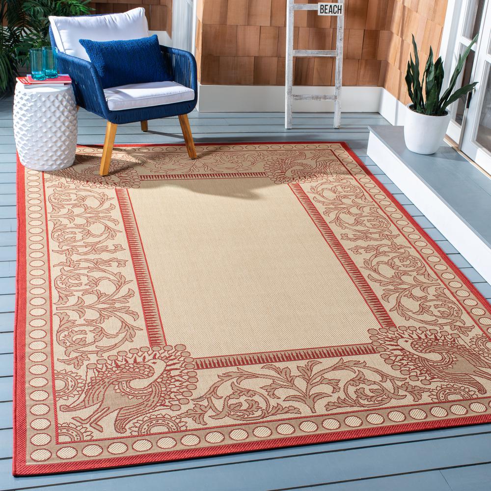 COURTYARD, NATURAL / RED, 6'-7" X 9'-6", Area Rug, CY2965-3701-6. Picture 6