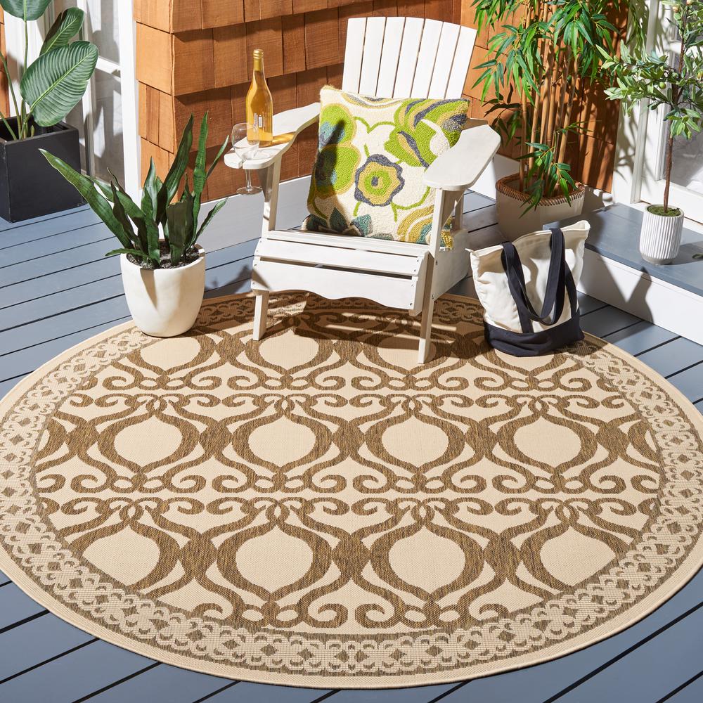COURTYARD, NATURAL / BROWN, 6'-7" X 6'-7" Round, Area Rug, CY3040-3001-7R. Picture 3