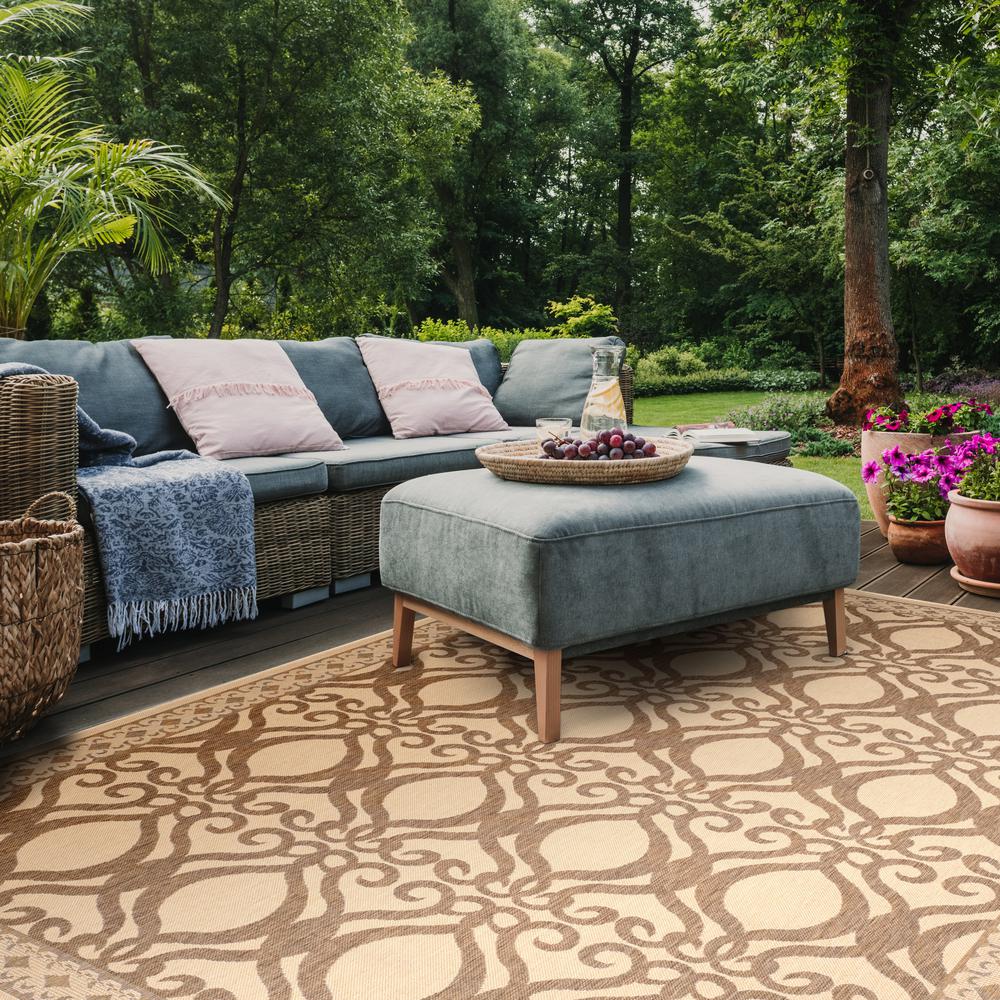 COURTYARD, NATURAL / BROWN, 8' X 11', Area Rug, CY3040-3001-8. Picture 1