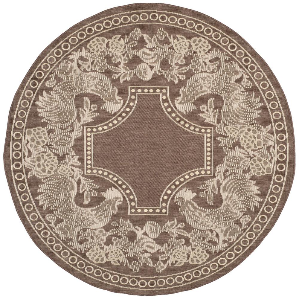 COURTYARD, CHOCOLATE / NATURAL, 6'-7" X 6'-7" Round, Area Rug, CY3305-3409-7R. Picture 1