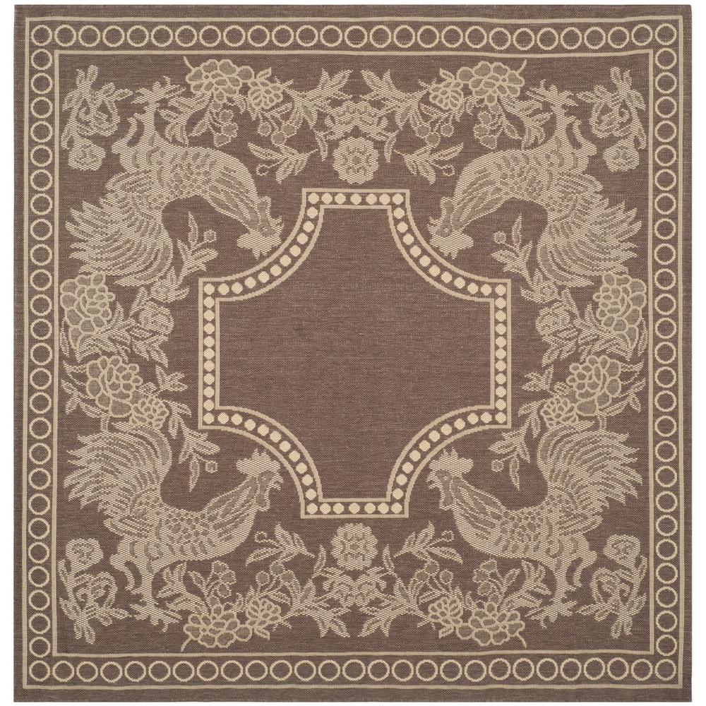 COURTYARD, CHOCOLATE / NATURAL, 6'-7" X 6'-7" Square, Area Rug, CY3305-3409-7SQ. Picture 1