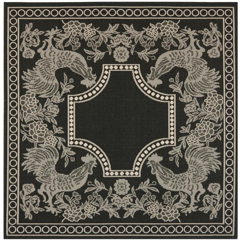 COURTYARD, BLACK / SAND, 6'-7" X 6'-7" Square, Area Rug, CY3305-3908-7SQ. Picture 1