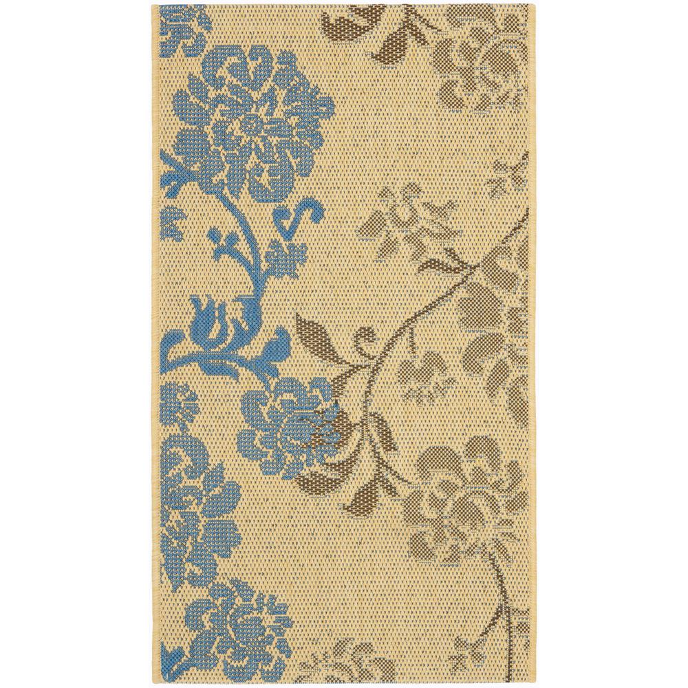 COURTYARD, NATURAL BROWN / BLUE, 2' X 3'-7", Area Rug, CY4027B-2. Picture 1