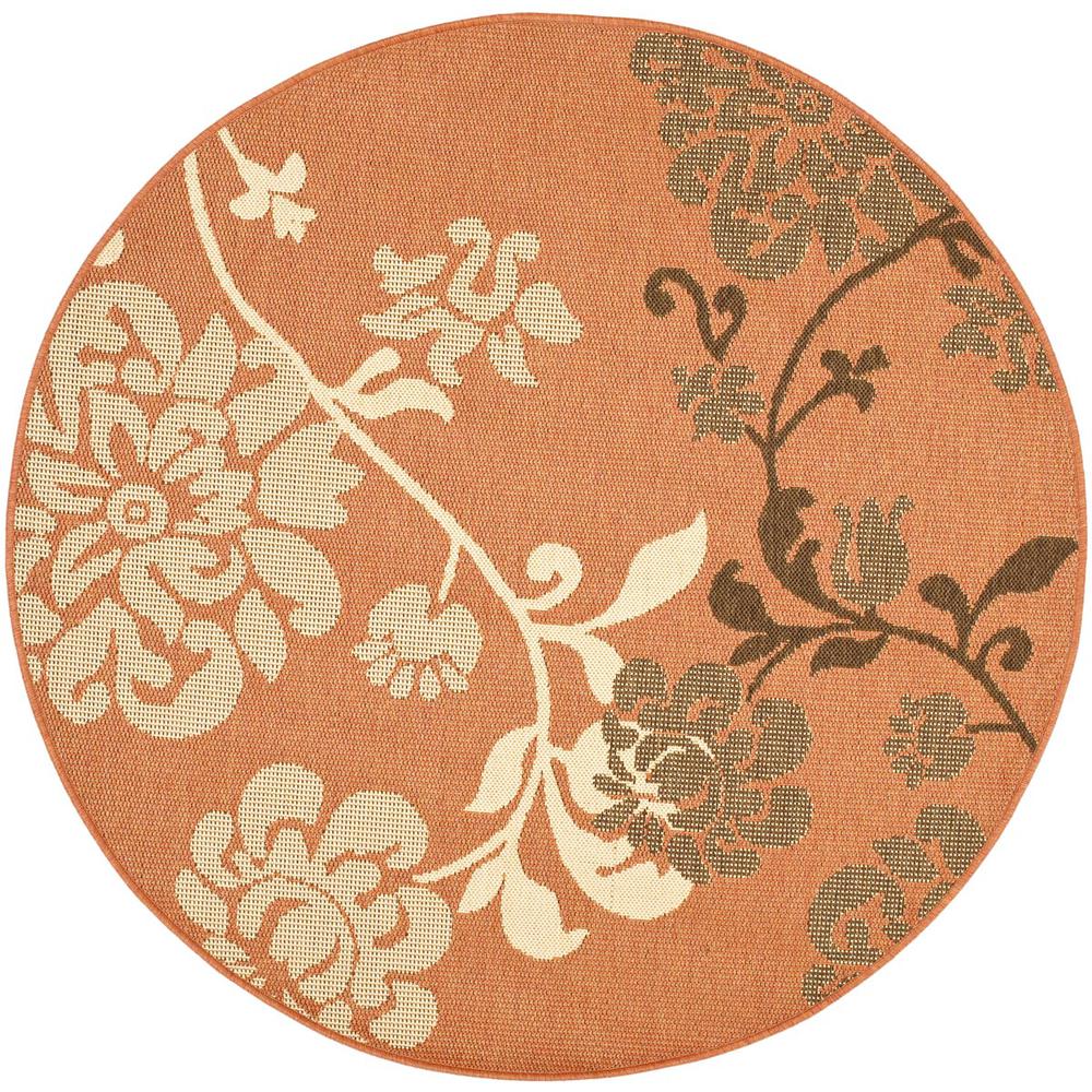 COURTYARD, TERRA NATURAL / BROWN, 5'-3" X 5'-3" Round, Area Rug, CY4027C-5R. Picture 1