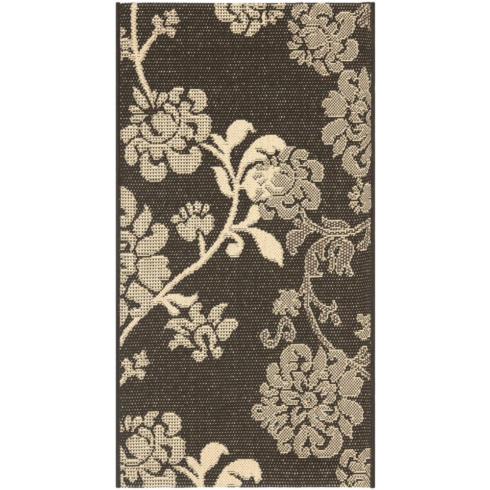 COURTYARD, BLACK NATURAL / BROWN, 2' X 3'-7", Area Rug, CY4027D-2. Picture 1