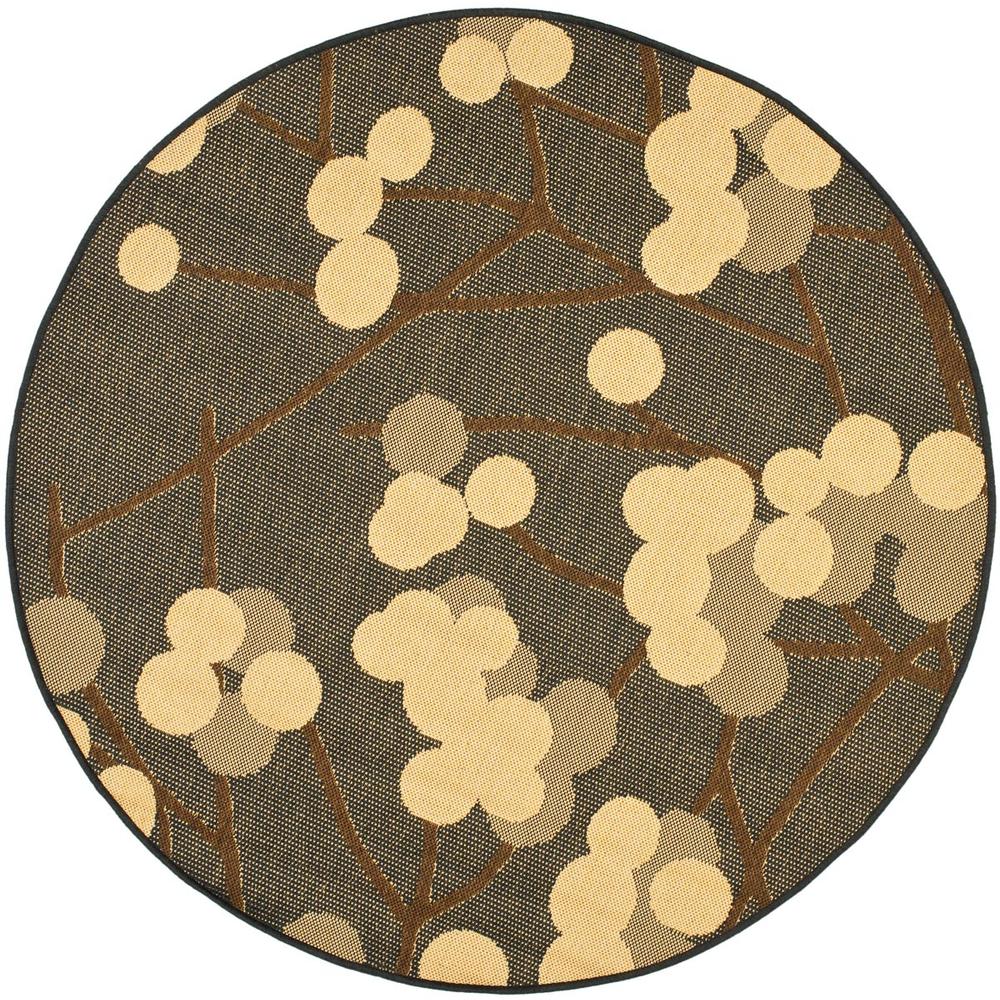 COURTYARD, BLACK NATURAL / BROWN, 5'-3" X 5'-3" Round, Area Rug, CY4037D-5R. Picture 1
