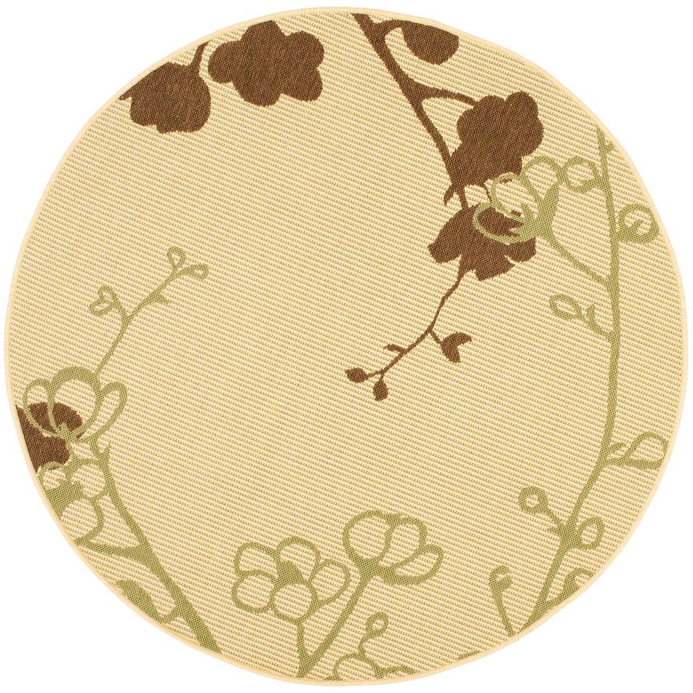 COURTYARD, NATURAL / OLIVE, 5'-3" X 5'-3" Round, Area Rug, CY4038A-5R. Picture 1