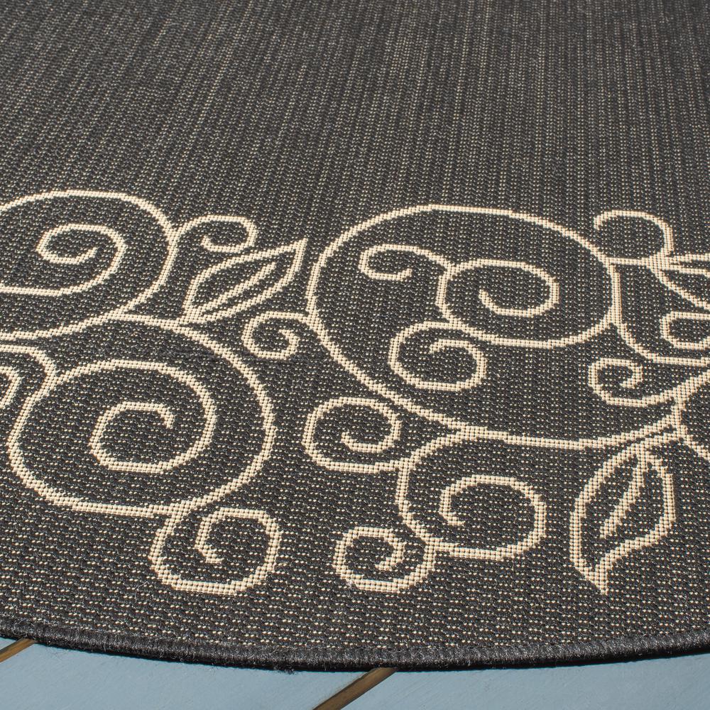 COURTYARD, BLACK / BEIGE, 6'-7" X 6'-7" Round, Area Rug, CY5139D-7R. Picture 2