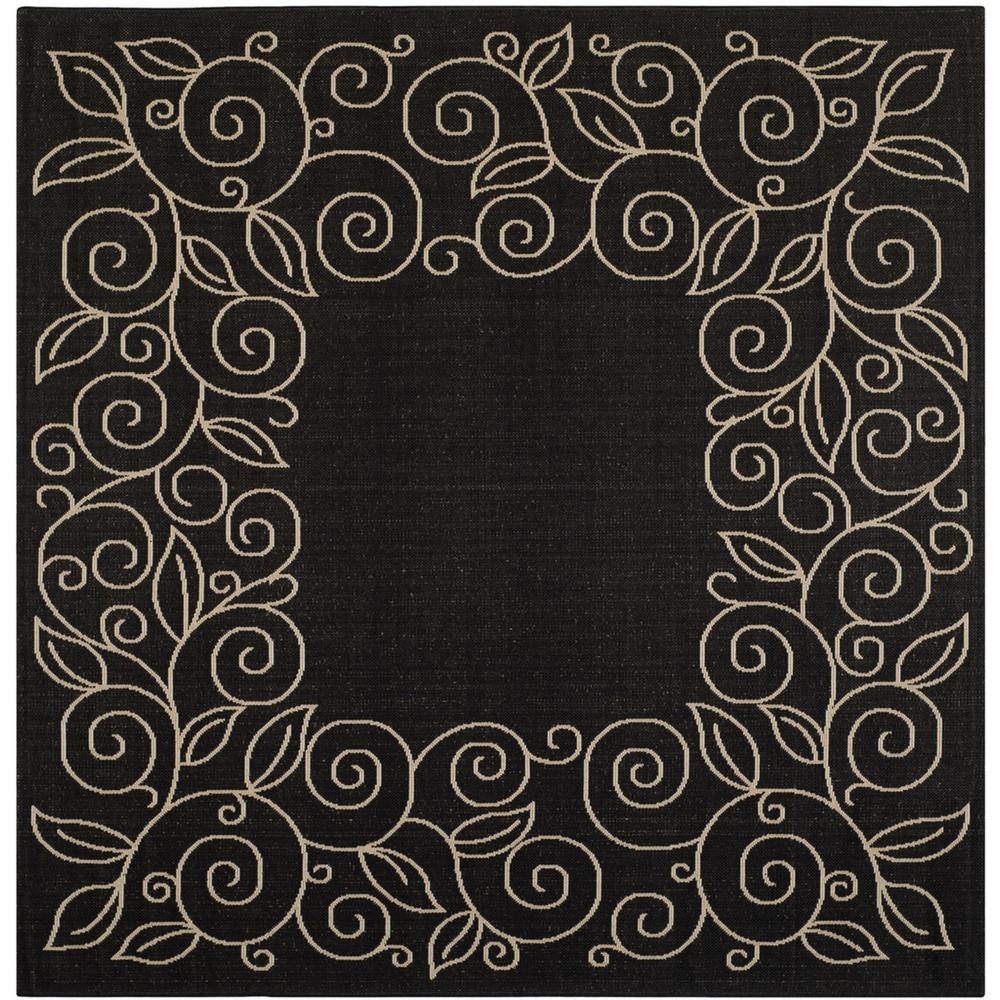 COURTYARD, BLACK / BEIGE, 6'-7" X 6'-7" Square, Area Rug, CY5139D-7SQ. Picture 1