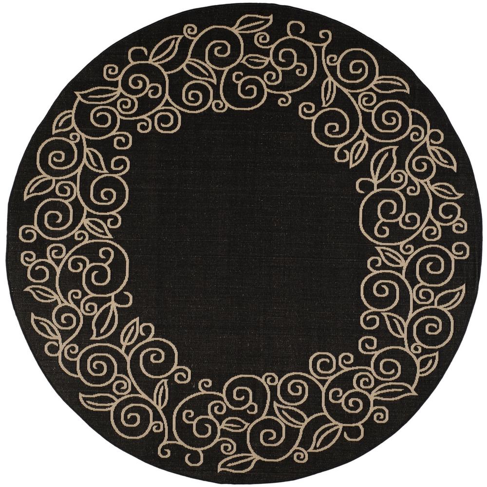 COURTYARD, BLACK / BEIGE, 7'-10" X 7'-10" Round, Area Rug, CY5139D-8R. Picture 1
