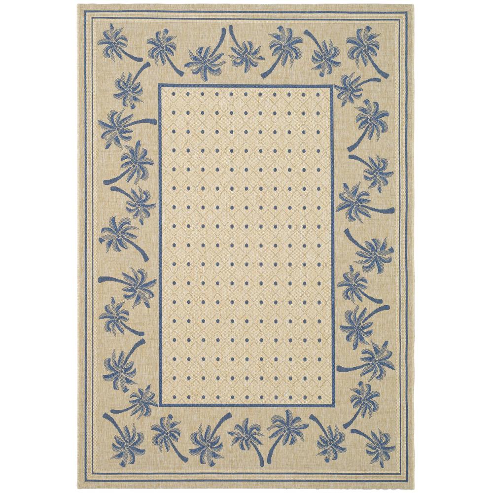 COURTYARD, IVORY / BLUE, 2'-7" X 5', Area Rug. Picture 1