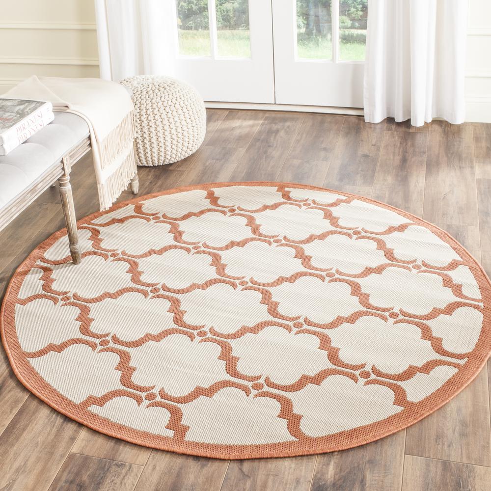 COURTYARD, BEIGE / TERRACOTTA, 5'-3" X 7'-7", Area Rug, CY6009-231-5. Picture 1