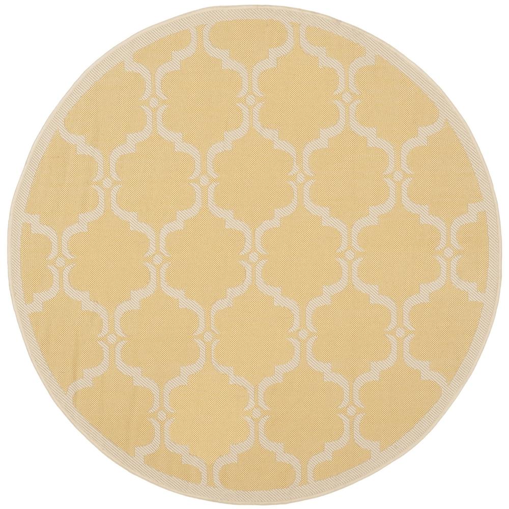 COURTYARD, YELLOW / BEIGE, 4' X 4' Round, Area Rug. Picture 1