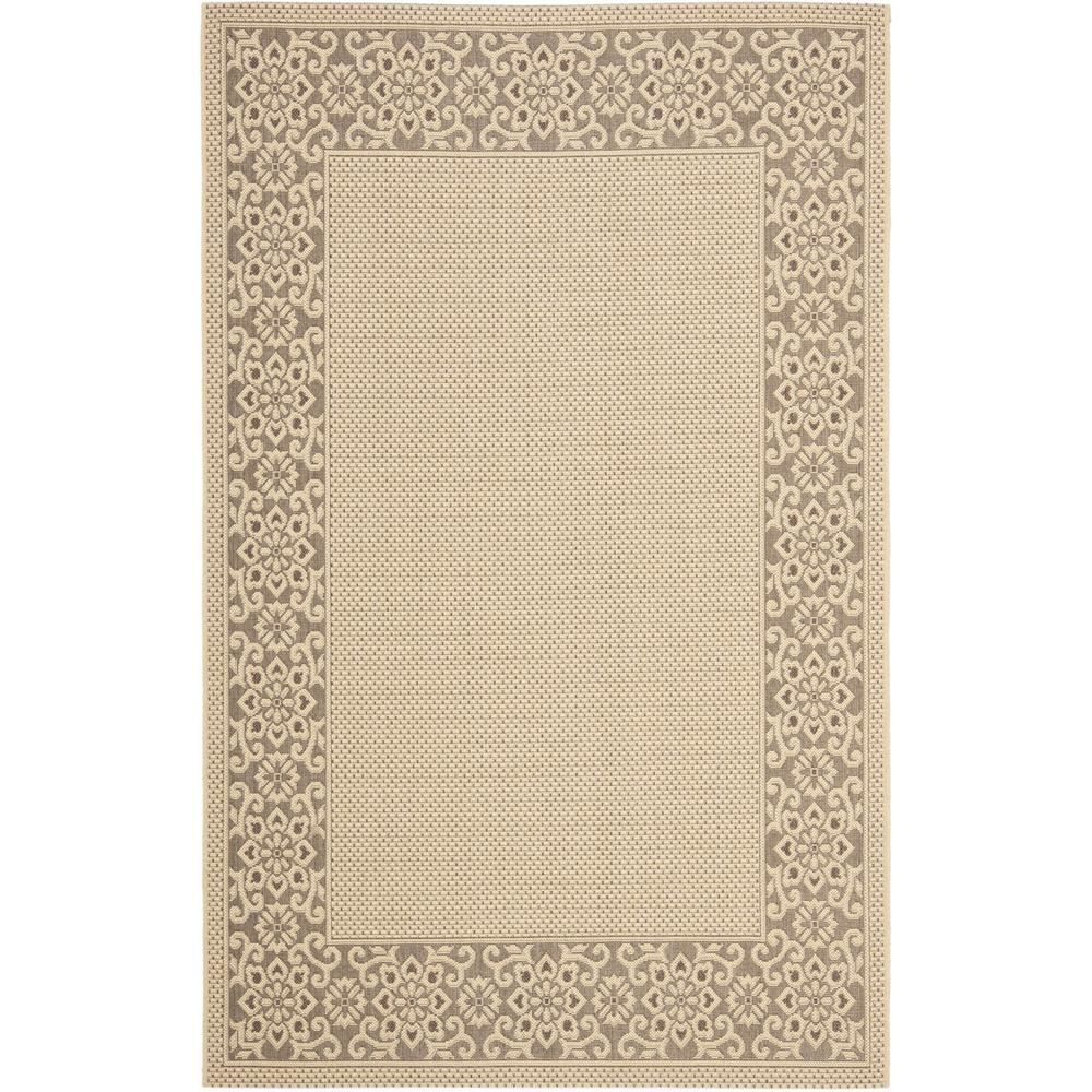 COURTYARD, CREAM / LIGHT CHOCOLATE, 5'-3" X 7'-7", Area Rug. Picture 1