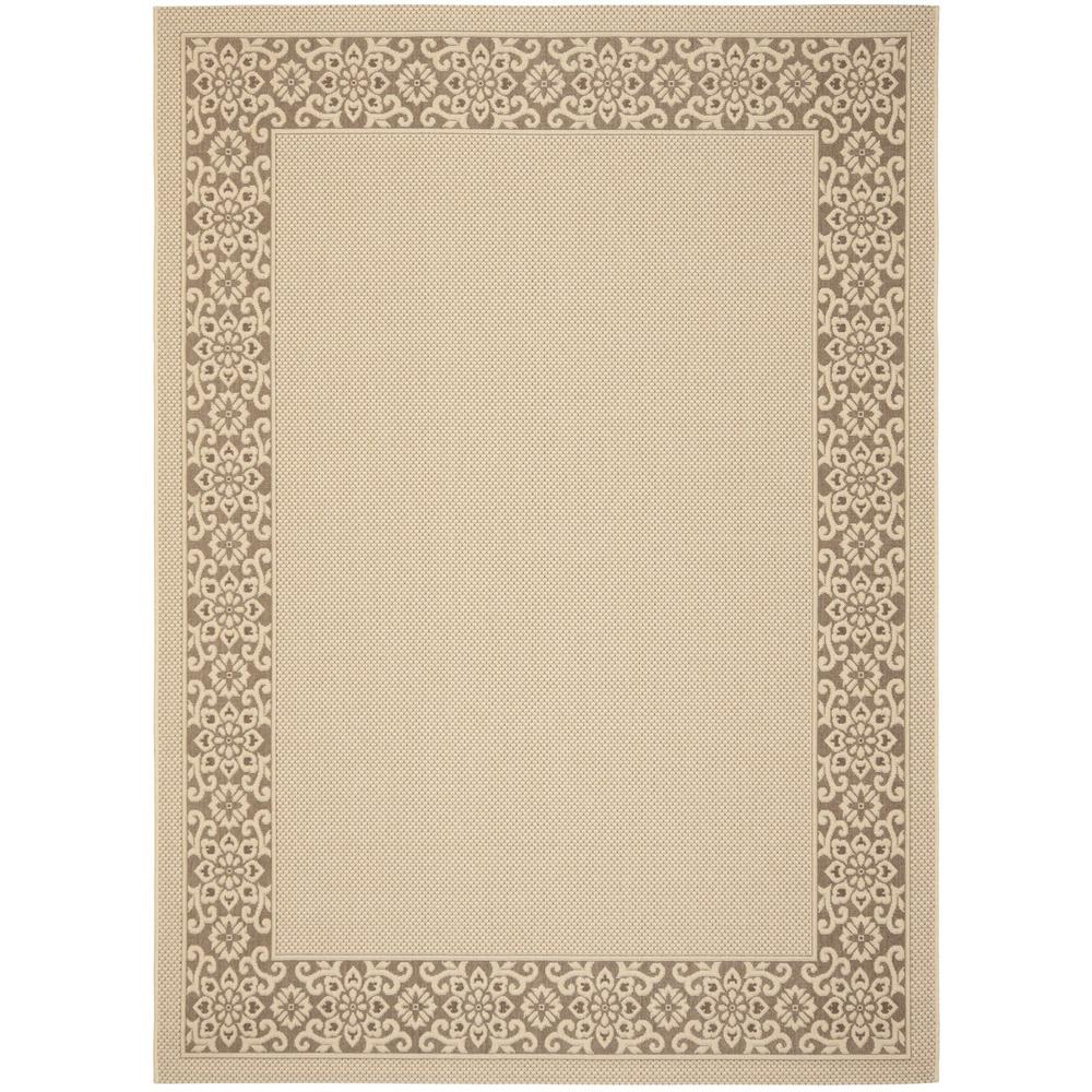 COURTYARD, CREAM / LIGHT CHOCOLATE, 8' X 11', Area Rug. Picture 1