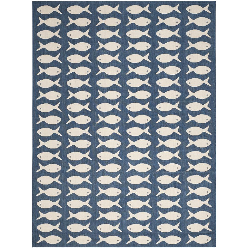 COURTYARD, NAVY / BEIGE, 8' X 11', Area Rug, CY6013-268-8. Picture 1