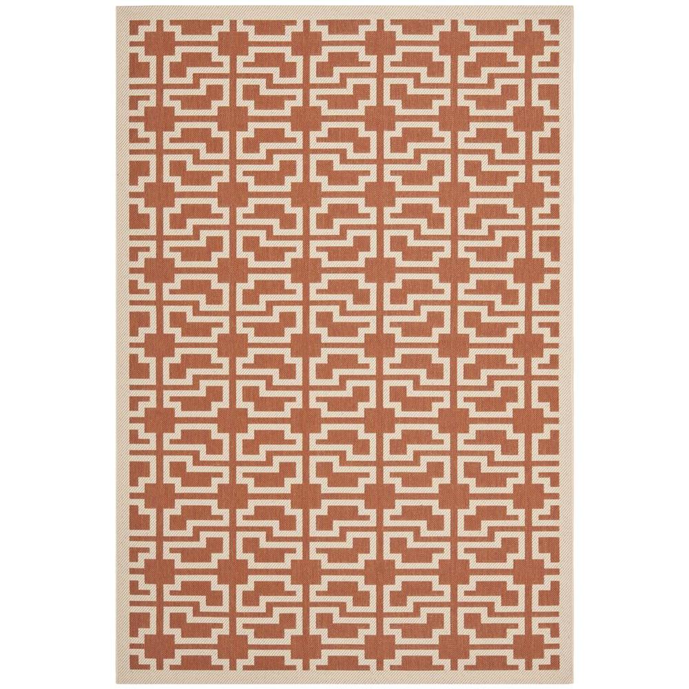 COURTYARD, TERRACOTTA / BEIGE, 5'-3" X 7'-7", Area Rug, CY6015-241-5. Picture 1
