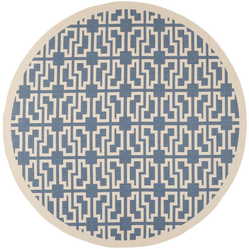COURTYARD, BLUE / BEIGE, 7'-10" X 7'-10" Round, Area Rug, CY6015-243-8R. Picture 1