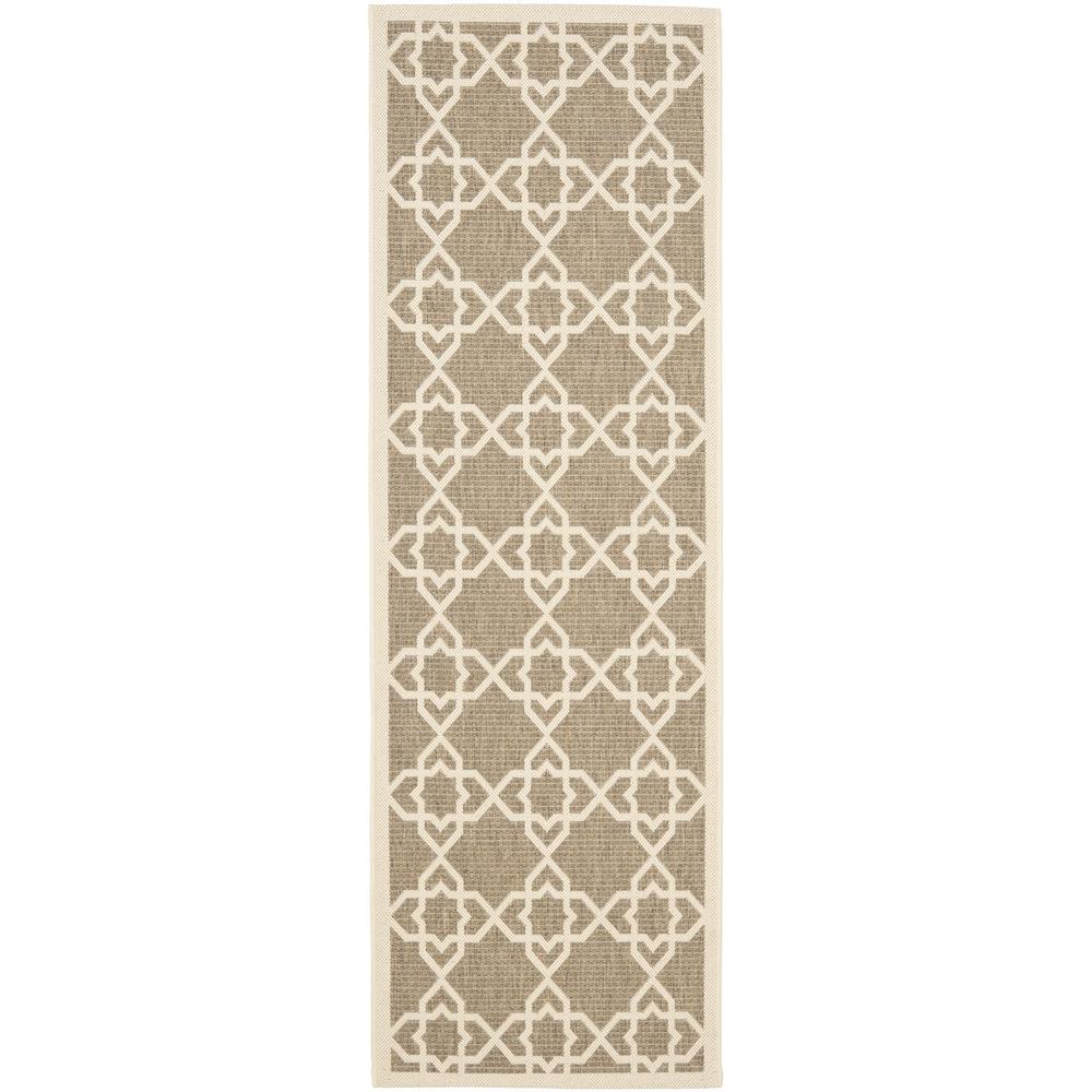 COURTYARD, BROWN / BEIGE, 2'-3" X 10', Area Rug. Picture 1
