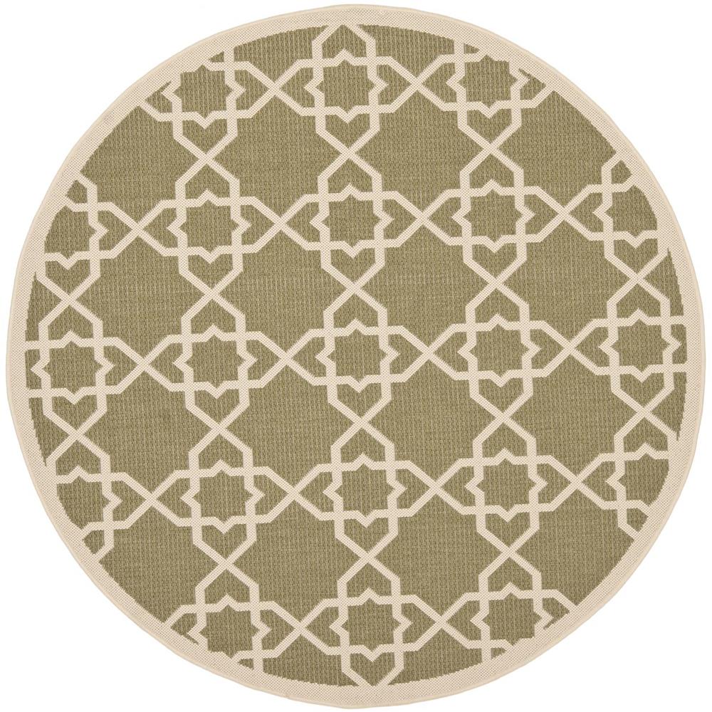 COURTYARD, GREEN / BEIGE, 5'-3" X 5'-3" Round, Area Rug, CY6032-244-5R. Picture 1