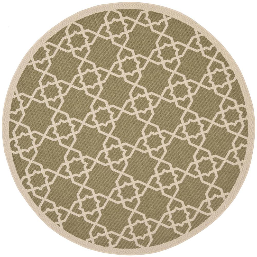 COURTYARD, GREEN / BEIGE, 6'-7" X 6'-7" Round, Area Rug, CY6032-244-7R. Picture 1