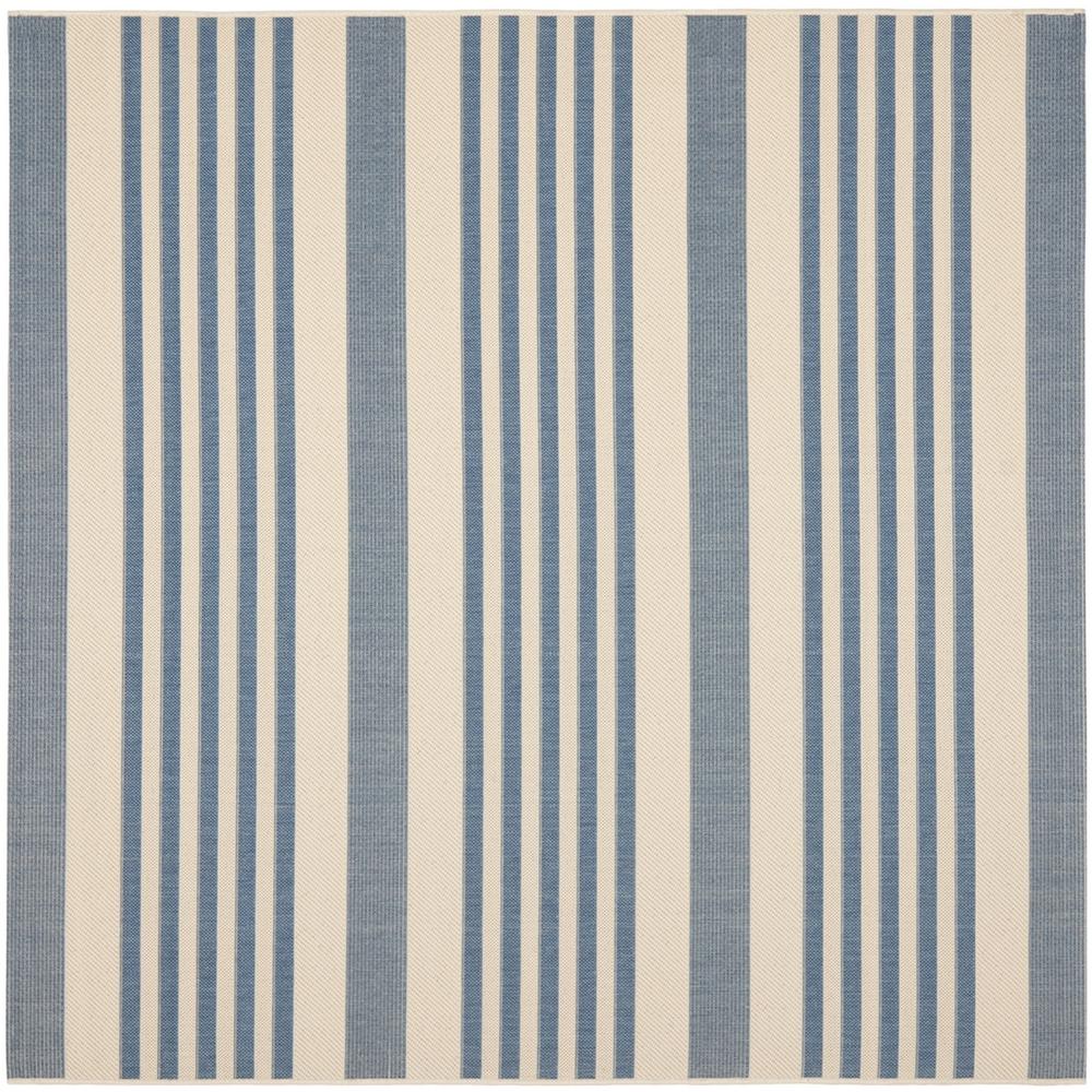 COURTYARD, BEIGE / BLUE, 4' X 4' Square, Area Rug. Picture 1