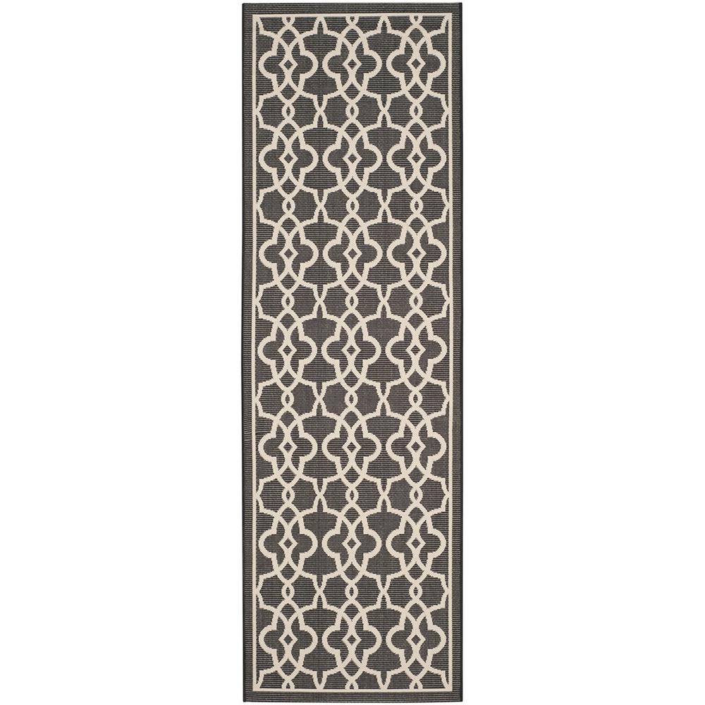 COURTYARD, BLACK / BEIGE, 2'-7" X 8'-2", Area Rug, CY6071-266-38. Picture 1