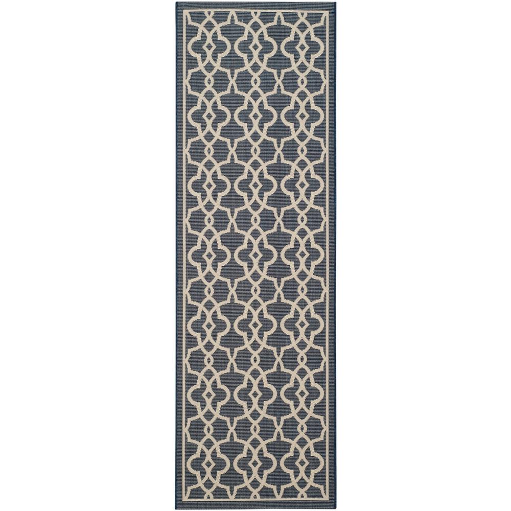 COURTYARD, NAVY / BEIGE, 2'-7" X 8'-2", Area Rug, CY6071-268-38. Picture 1