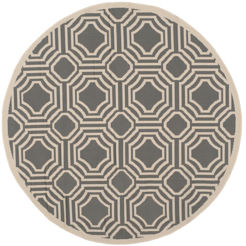 COURTYARD, ANTHRACITE / BEIGE, 5'-3" X 5'-3" Round, Area Rug, CY6112-246-5R. Picture 1