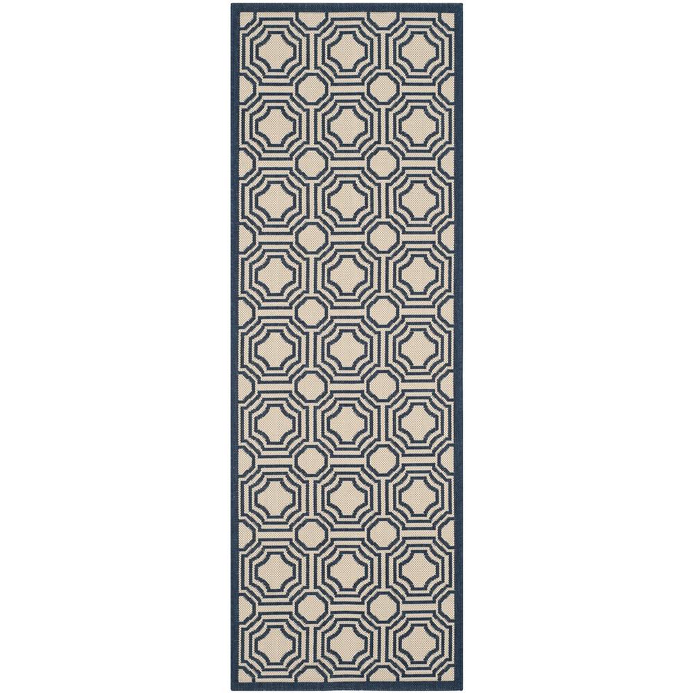 COURTYARD, BEIGE / NAVY, 2'-3" X 6'-7", Area Rug, CY6112-258-27. Picture 1