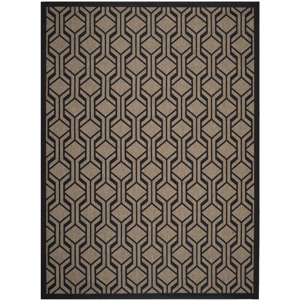 COURTYARD, BROWN / BLACK, 8' X 11', Area Rug. Picture 1