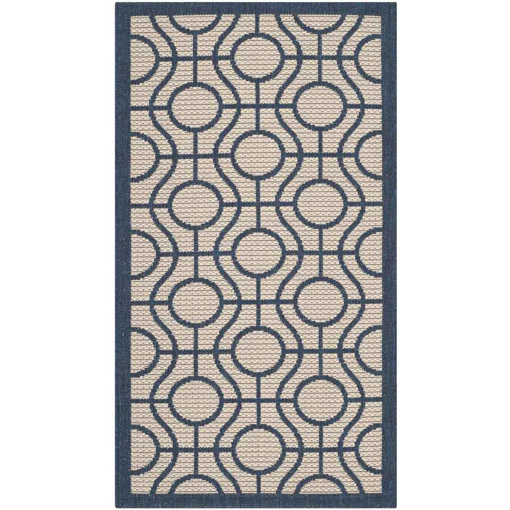 COURTYARD, BEIGE / NAVY, 2' X 3'-7", Area Rug, CY6115-258-2. The main picture.