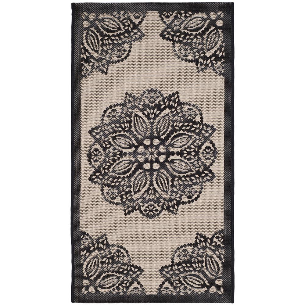 COURTYARD, BEIGE / BLACK, 2'-7" X 5', Area Rug, CY6139-256-3. Picture 1