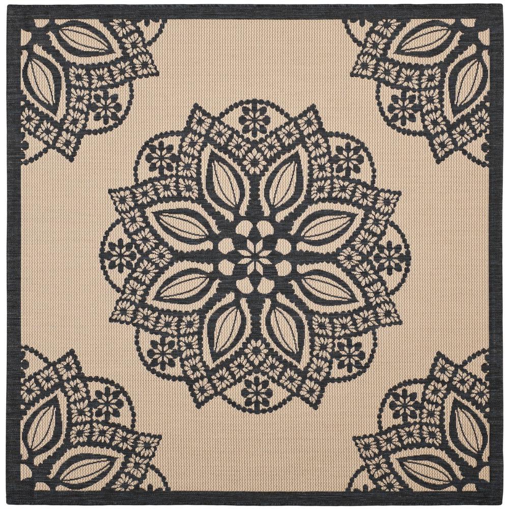 COURTYARD, BEIGE / BLACK, 6'-7" X 6'-7" Square, Area Rug, CY6139-256-7SQ. Picture 1