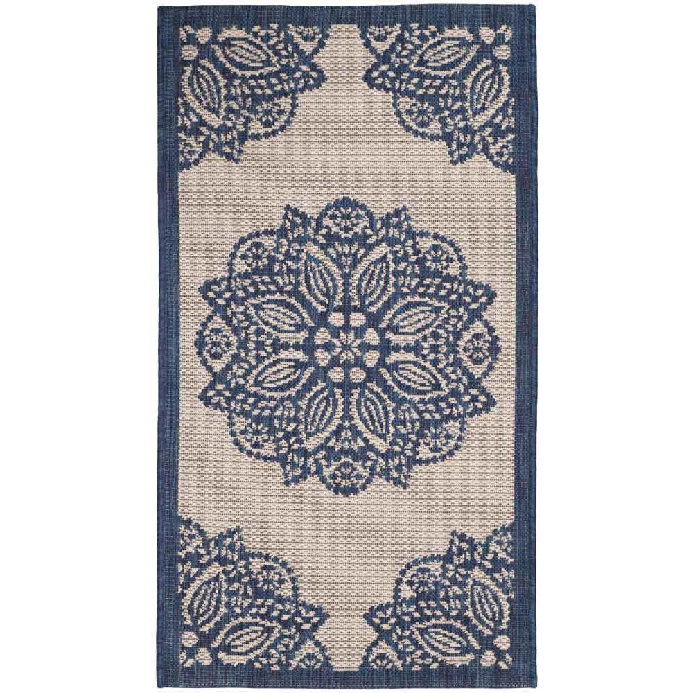COURTYARD, BEIGE / NAVY, 2' X 3'-7", Area Rug, CY6139-258-2. Picture 1
