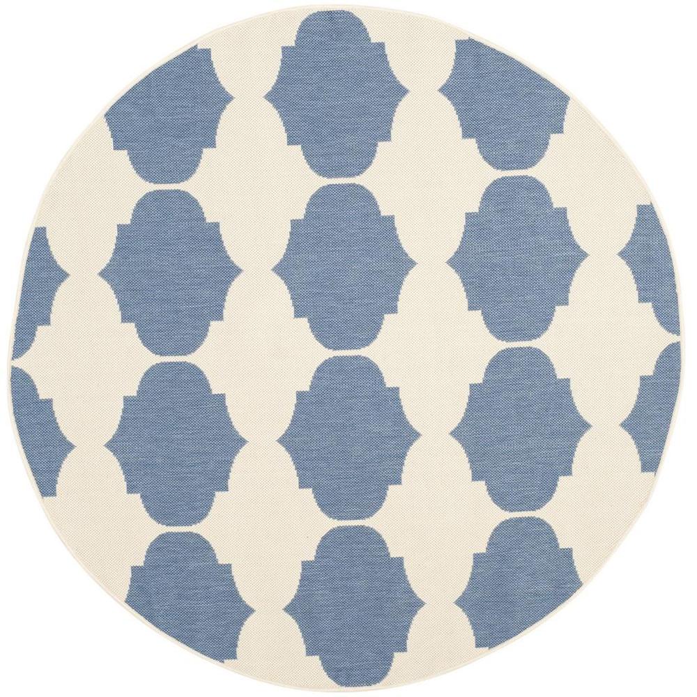 COURTYARD, BEIGE / BLUE, 5'-3" X 5'-3" Round, Area Rug, CY6162-233-5R. Picture 1