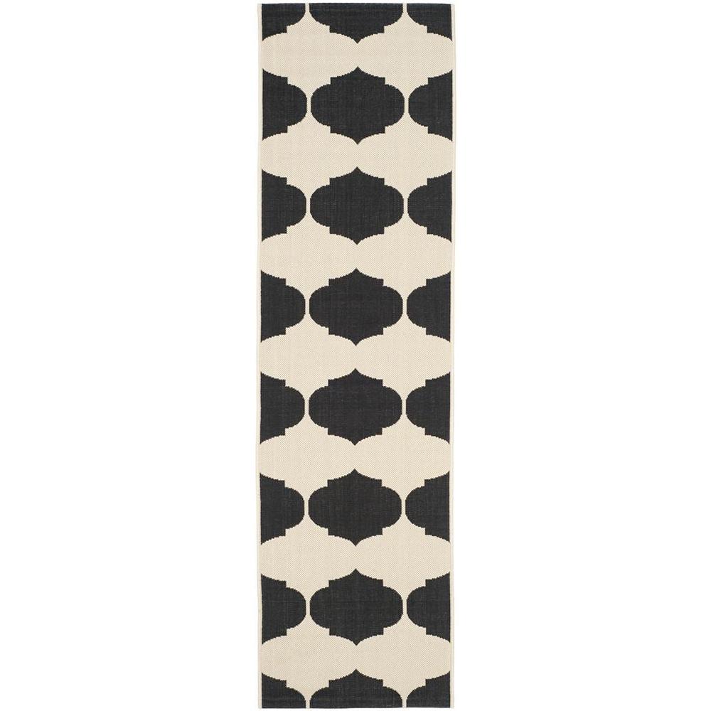 COURTYARD, BEIGE / BLACK, 2'-3" X 12', Area Rug, CY6162-256-212. Picture 1