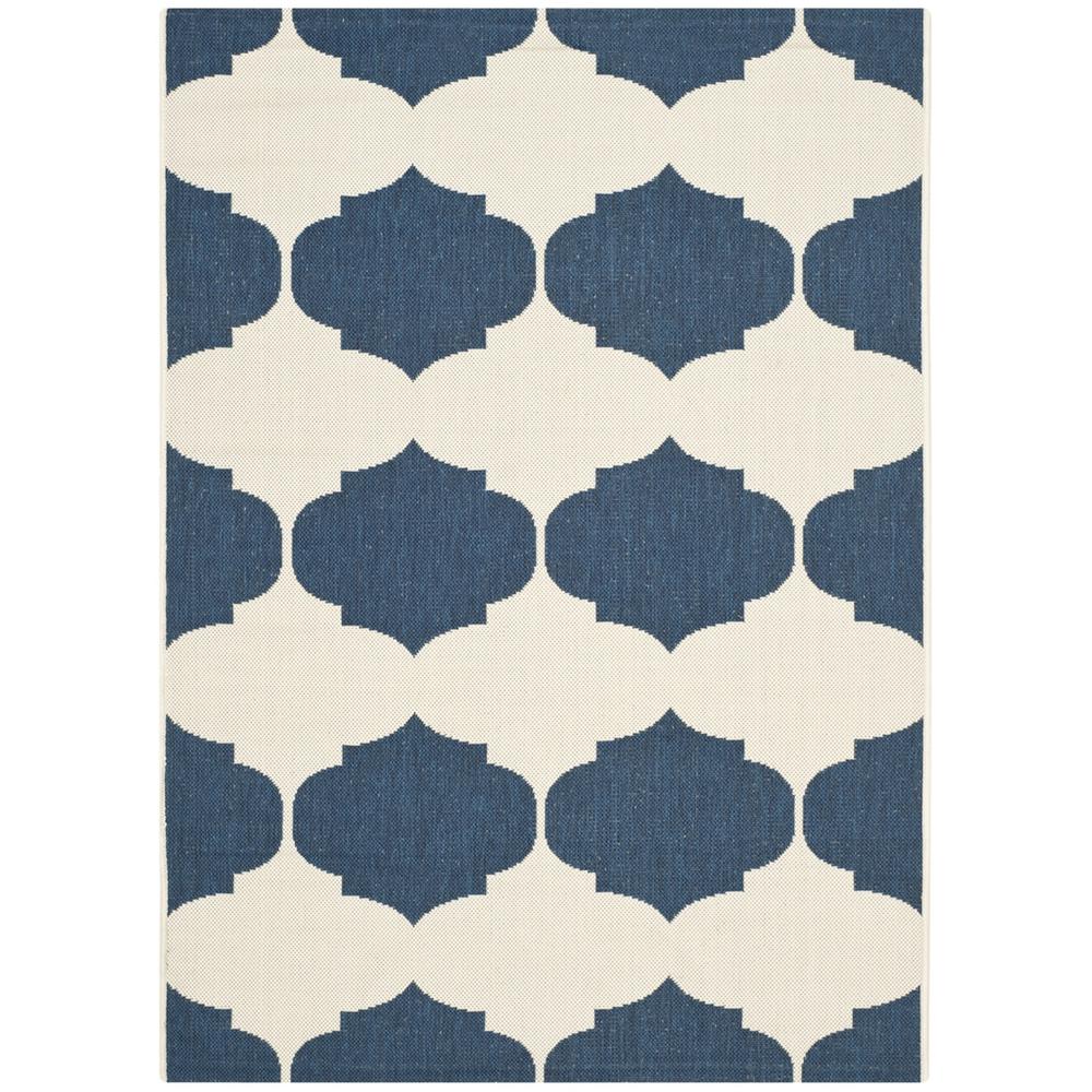 COURTYARD, BEIGE / NAVY, 4' X 5'-7", Area Rug, CY6162-258-4. Picture 1