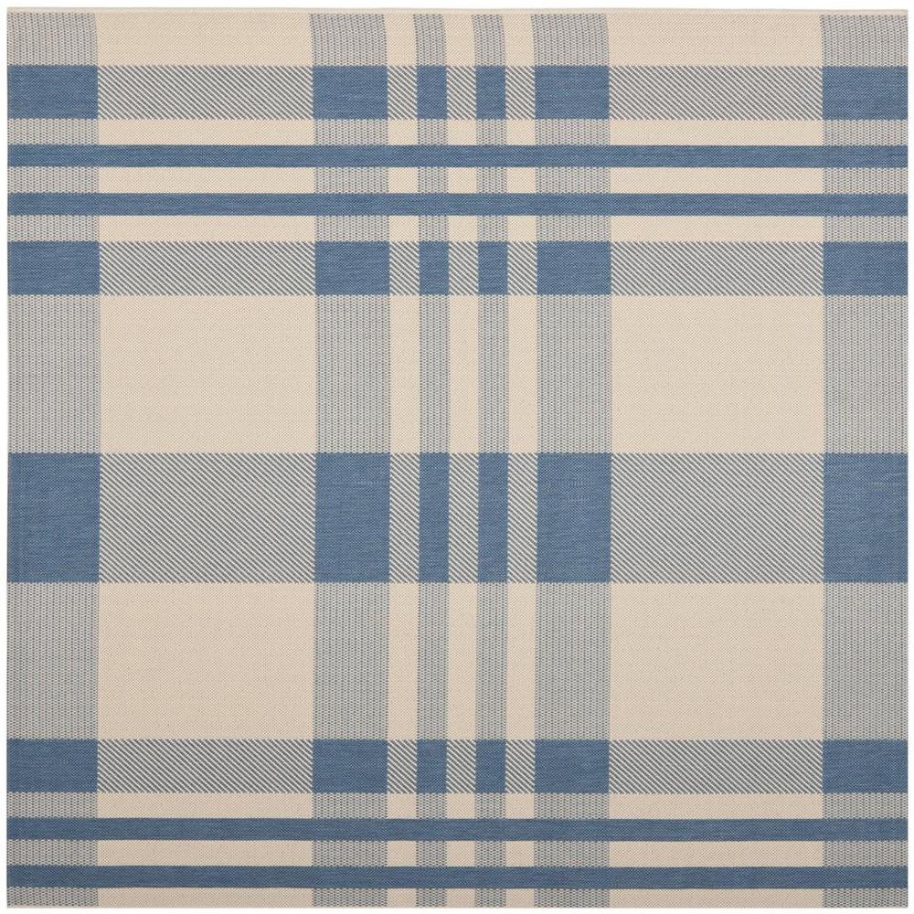 COURTYARD, BEIGE / BLUE, 6'-7" X 6'-7" Square, Area Rug, CY6201-233-7SQ. Picture 1