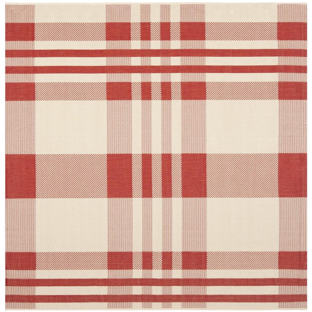 COURTYARD, RED / BONE, 6'-7" X 6'-7" Square, Area Rug, CY6201-238-7SQ. Picture 1