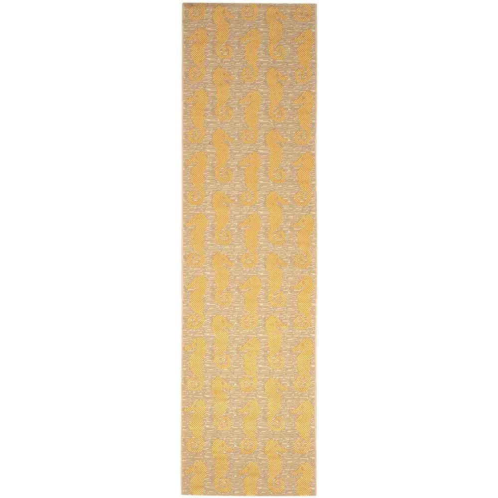 COURTYARD, BEIGE / YELLOW, 2'-3" X 8', Area Rug. Picture 1