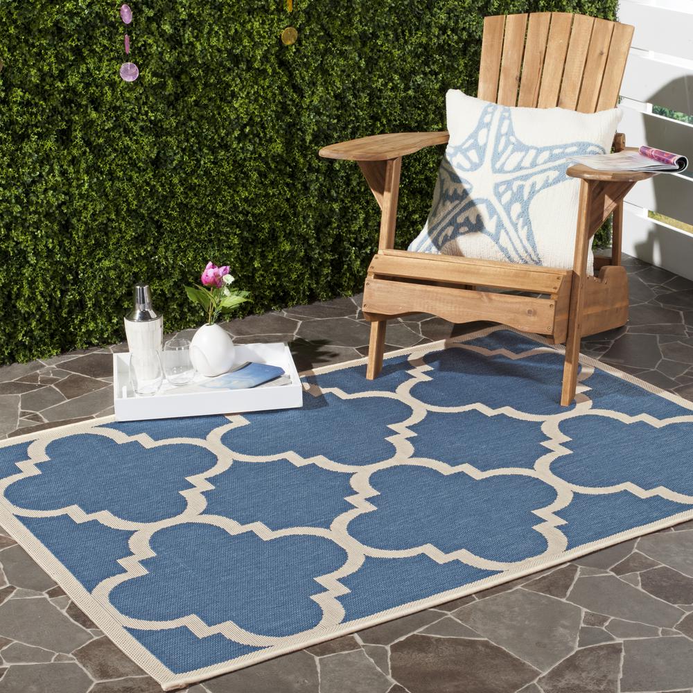 COURTYARD, BLUE / BEIGE, 4' X 5'-7", Area Rug, CY6243-243-4. Picture 3