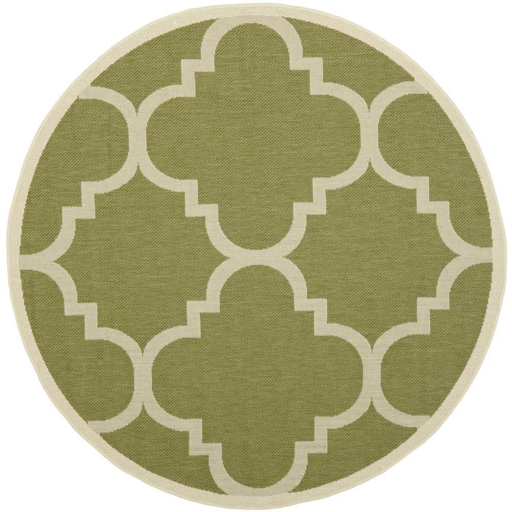 COURTYARD, GREEN / BEIGE, 5'-3" X 5'-3" Round, Area Rug, CY6243-244-5R. Picture 1