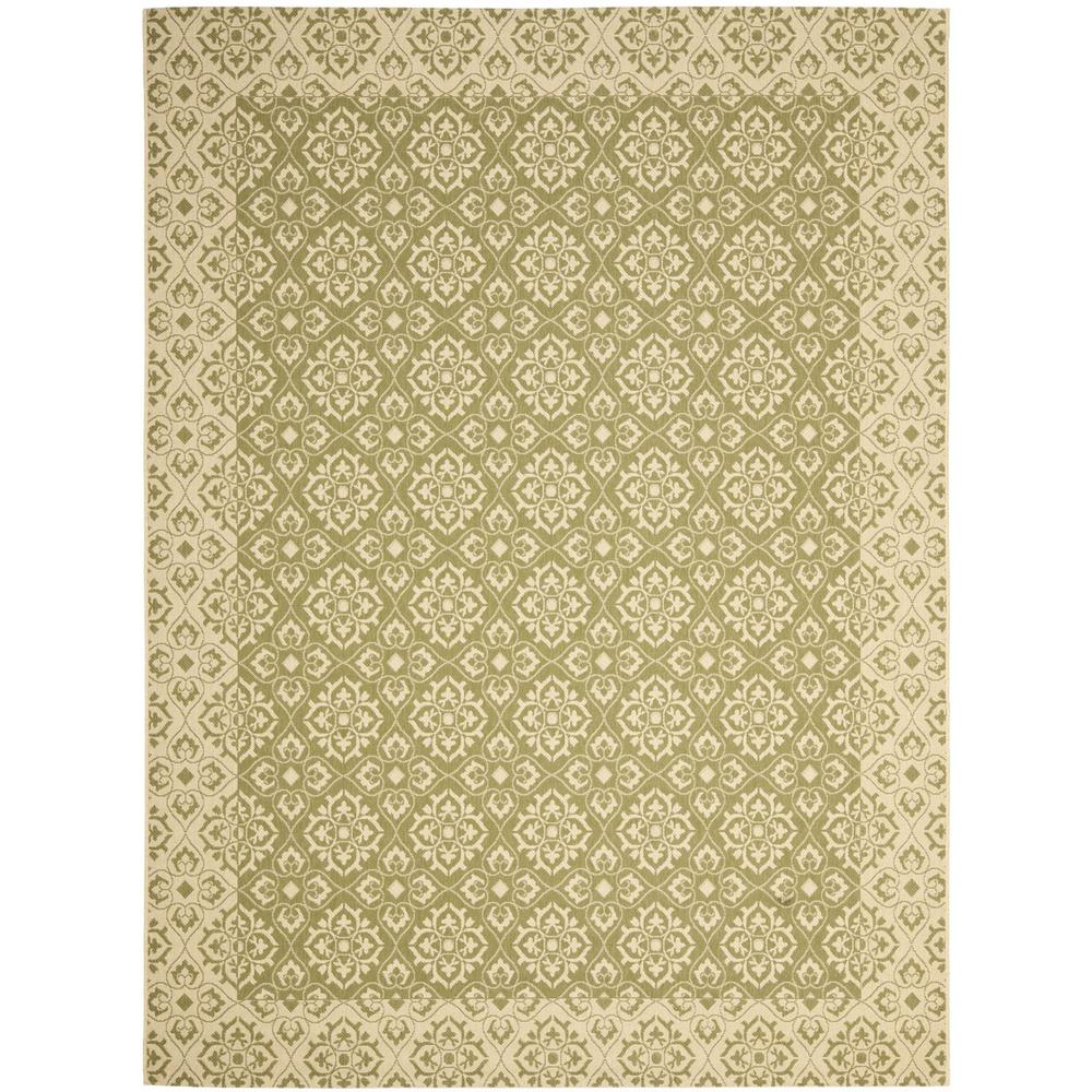 COURTYARD, GREEN / CREME, 8' X 11', Area Rug, CY6550-24-8. Picture 1