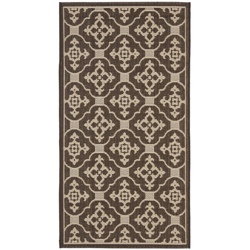 COURTYARD, CHOCOLATE / CREAM, 2'-7" X 5', Area Rug, CY6564-204-3. Picture 1
